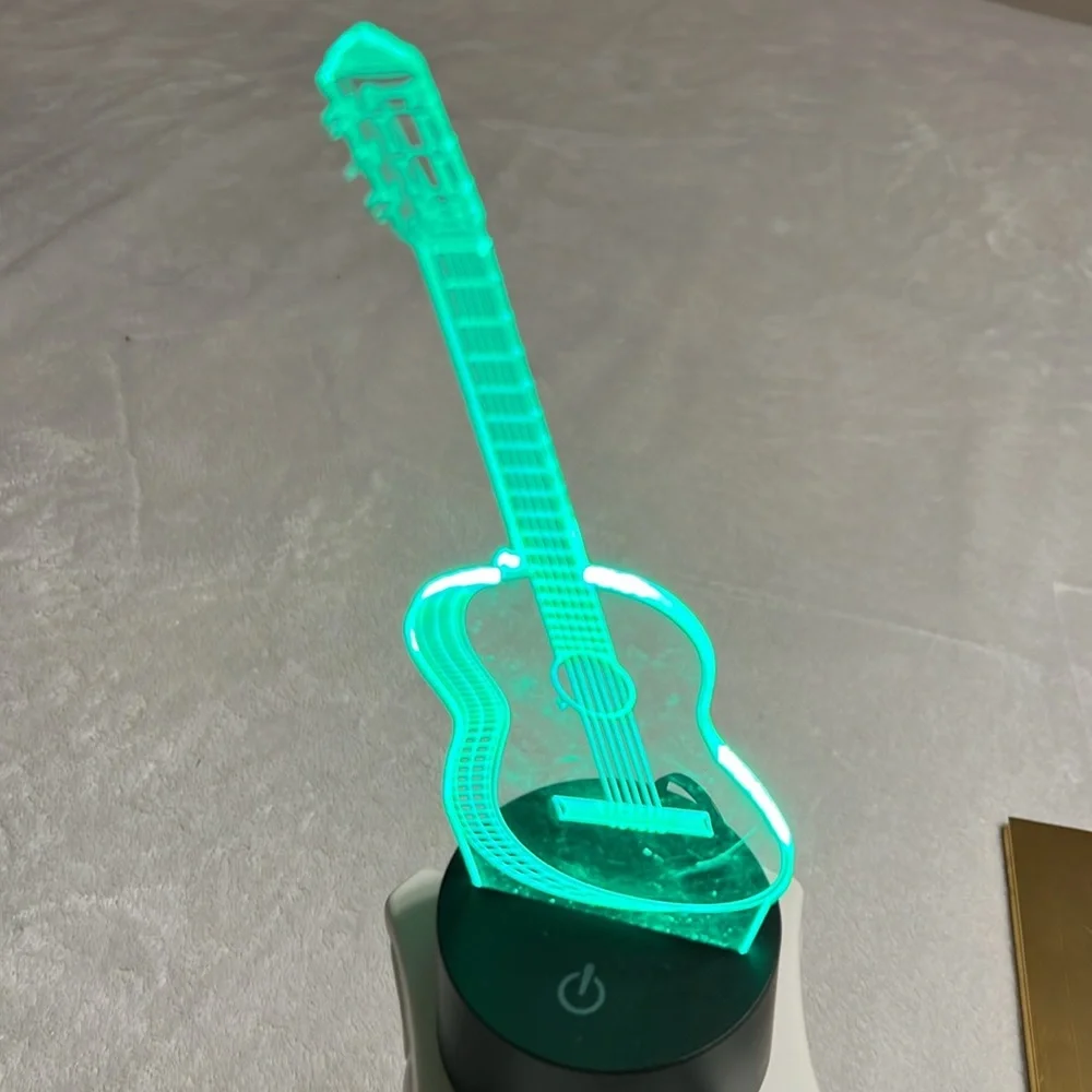 TOPINCN. Guitar Night Light LED 7 Colors Nightlight Desktop Lamp Home Decore